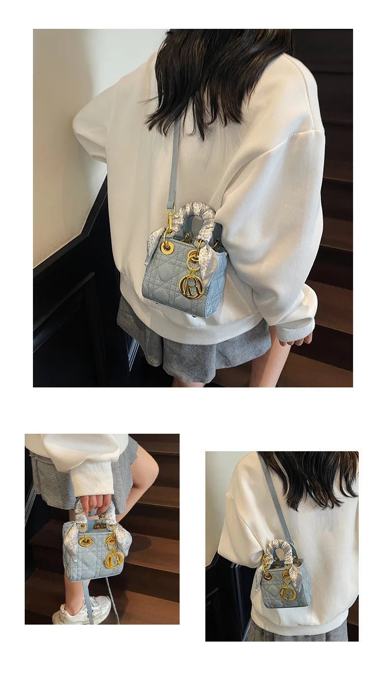 2025 Quilted Lady Dior Style Purse, Luxury Mini Chain Crossbody Shoulder Handbag