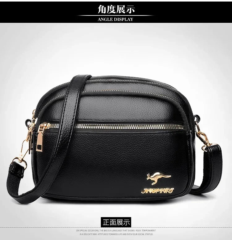 Luxury Ladies Handbag Sac High Quality Soft Leather Purse Fashion Women Shoulder Messenger Bag Multi-pocket Wear-resistant Bag