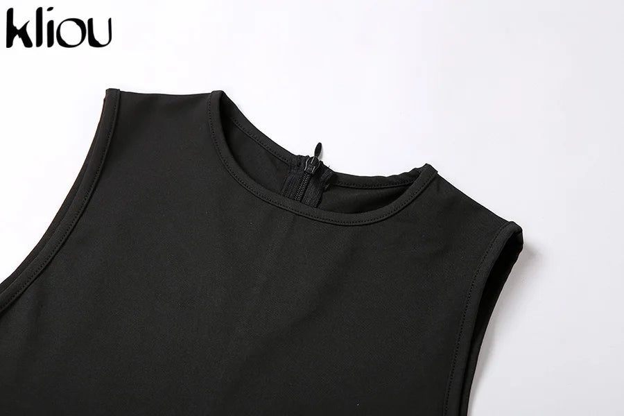 kliou Pencil Jumpsuit Women Full Seasons Casual Fitness Sporty Playsuit Sleeveless Slim Activewear  All In One Jumpsuit Clothing