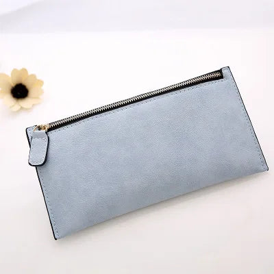 Women's Purse Ladies Wallet Long Money Bags Simple Style Coin Purse Leather Thin Wallets Female Card Holder Solid