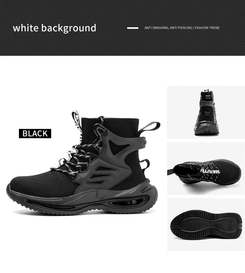 Men Work Safety Boots Steel Toe Shoes Safety Boots Anti-smash Anti-puncture Work Sneakers Indestructible Shoes New