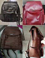 Yogodlns Luxury Backpack For Women Soft PU Leather Backpack Travel Large Capacity School Bag Double Zipper Business Knapsack