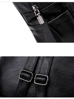 Yogodlns Luxury Backpack For Women Soft PU Leather Backpack Travel Large Capacity School Bag Double Zipper Business Knapsack