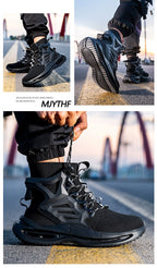 Men Work Safety Boots Steel Toe Shoes Safety Boots Anti-smash Anti-puncture Work Sneakers Indestructible Shoes New