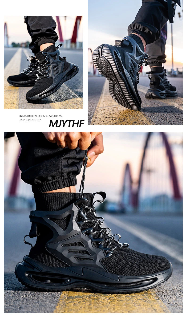 Men Work Safety Boots Steel Toe Shoes Safety Boots Anti-smash Anti-puncture Work Sneakers Indestructible Shoes New
