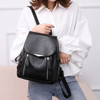 Yogodlns Luxury Backpack For Women Soft PU Leather Backpack Travel Large Capacity School Bag Double Zipper Business Knapsack