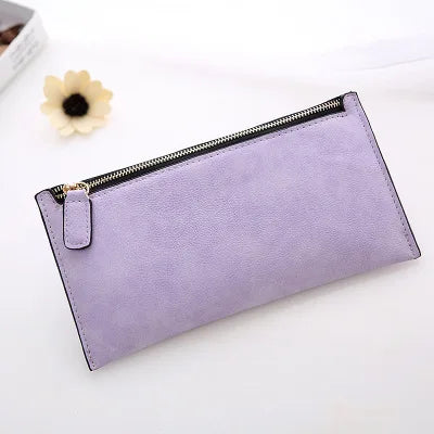Women's Purse Ladies Wallet Long Money Bags Simple Style Coin Purse Leather Thin Wallets Female Card Holder Solid