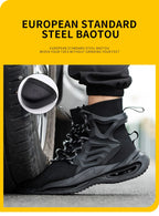Men Work Safety Boots Steel Toe Shoes Safety Boots Anti-smash Anti-puncture Work Sneakers Indestructible Shoes New