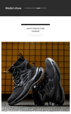 Men Work Safety Boots Steel Toe Shoes Safety Boots Anti-smash Anti-puncture Work Sneakers Indestructible Shoes New