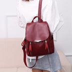 Yogodlns Luxury Backpack For Women Soft PU Leather Backpack Travel Large Capacity School Bag Double Zipper Business Knapsack