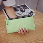 Women's Purse Ladies Wallet Long Money Bags Simple Style Coin Purse Leather Thin Wallets Female Card Holder Solid