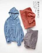 Winter Coral Fleece Pajama Set Women Thick Warm Flannel Velvet Cozy 2 Pieces Long Sleeve Sleepwear Suit Lady Clothing Homewear