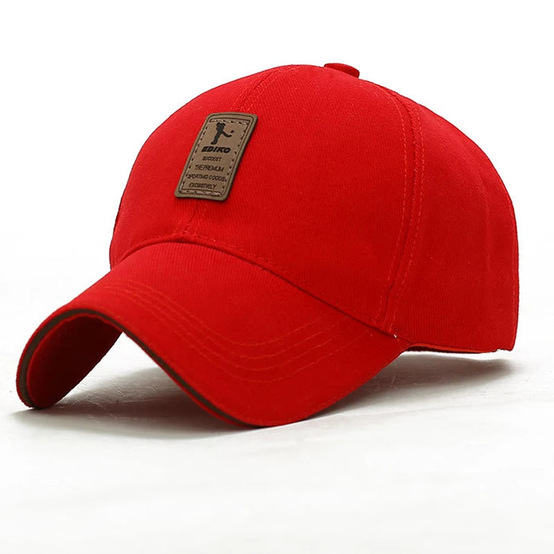 QBHAT Men Cotton Baseball Caps Simple Male Leisure Golf Hat Men's Outdoor Sunhat Embroidery Peaked Cap Snapback Adjustable