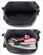 Yogodlns Luxury Backpack For Women Soft PU Leather Backpack Travel Large Capacity School Bag Double Zipper Business Knapsack