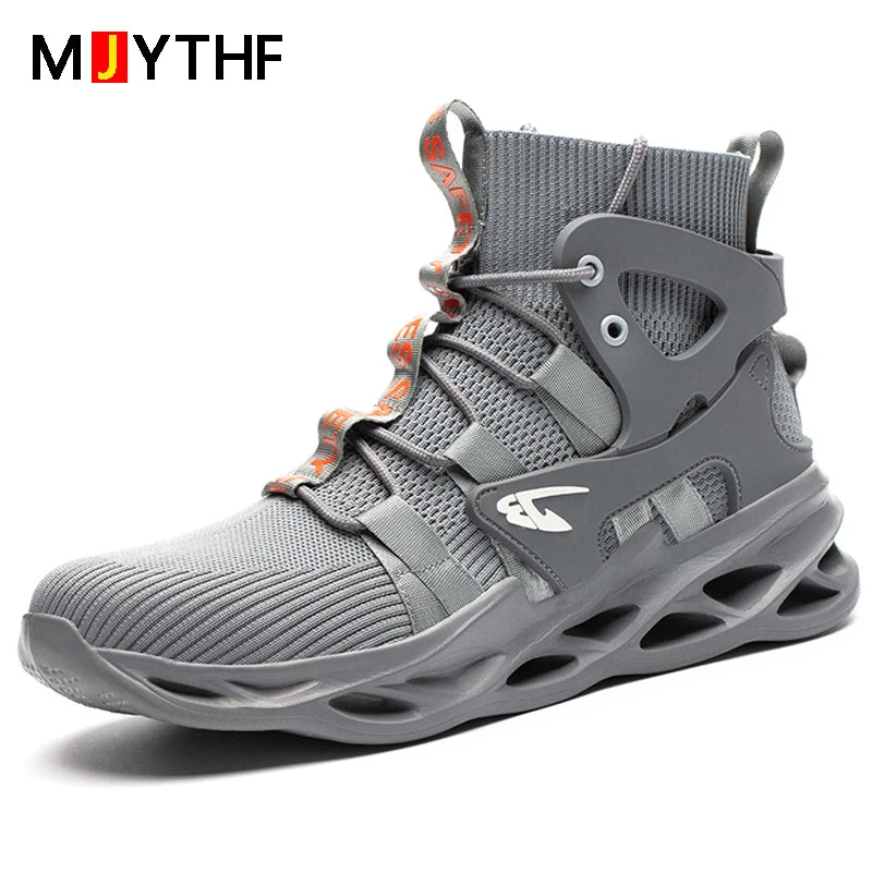 Men Work Safety Boots Steel Toe Shoes Safety Boots Anti-smash Anti-puncture Work Sneakers Indestructible Shoes New