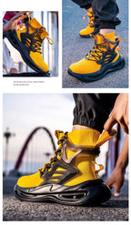 Men Work Safety Boots Steel Toe Shoes Safety Boots Anti-smash Anti-puncture Work Sneakers Indestructible Shoes New