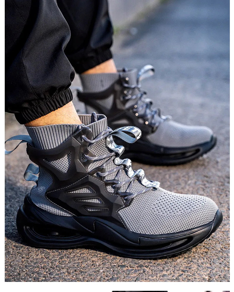 Men Work Safety Boots Steel Toe Shoes Safety Boots Anti-smash Anti-puncture Work Sneakers Indestructible Shoes New