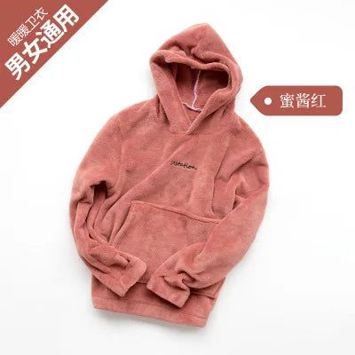 Winter Coral Fleece Pajama Set Women Thick Warm Flannel Velvet Cozy 2 Pieces Long Sleeve Sleepwear Suit Lady Clothing Homewear