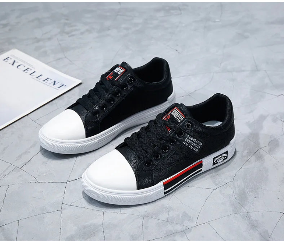 Fashion Leather Men Canvas Shoes Autumn High-Top Casual Shoes for Men Non-Slip Male Sneakers Flat Tenis Shoes Zapatillas Hombre