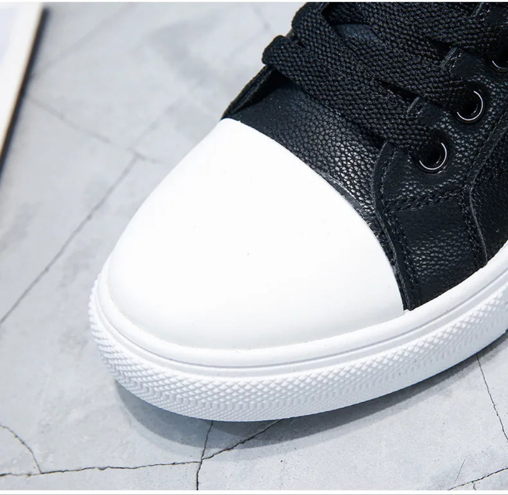 Fashion Leather Men Canvas Shoes Autumn High-Top Casual Shoes for Men Non-Slip Male Sneakers Flat Tenis Shoes Zapatillas Hombre