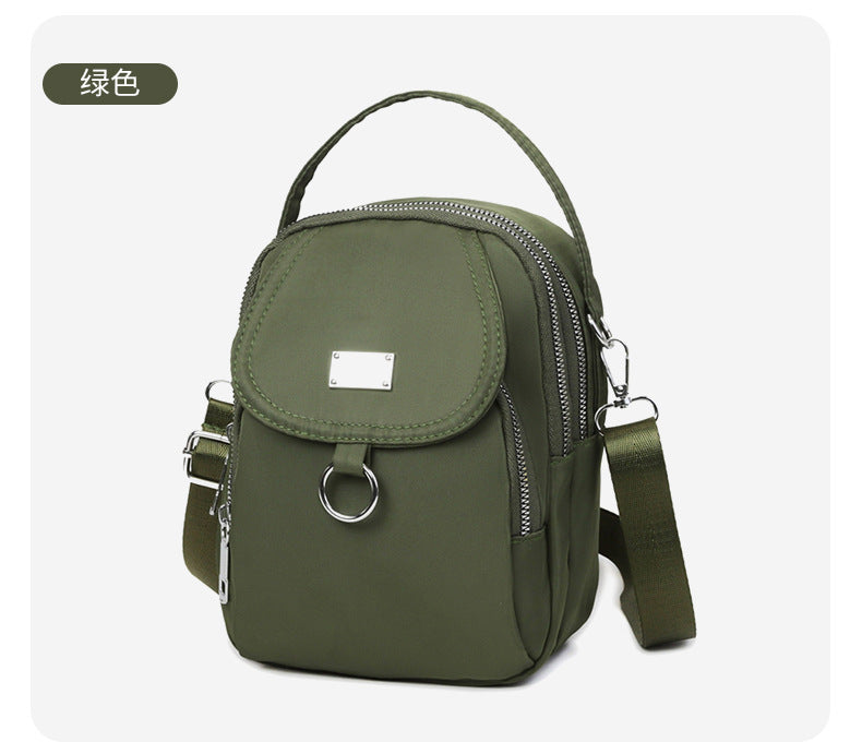 1PC Lady Casual Messenger Bag, Solid Color Multi-function Purse, Multi-layer Lightweight Oxford Handbag, Suitable for Going Out