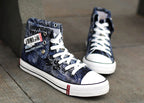 Men's Casual Shoes Blue Vulcanized Canvas Shoes for Men High Top Sports Shoes Breathable New Men Denim Shoes Zapatillas Hombre