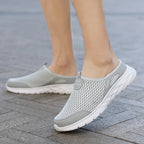 Men Half Slippers Summer Shoes Mens Sandals Breathable Mesh Outdoor Casual Walking Man Shoe Large Flat Lightweight Male Slippers