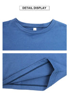 Women Long Sleeve Fitness Crop Top Soft Soild Color Workout T-Shirt Loose Running Yoga Shirt