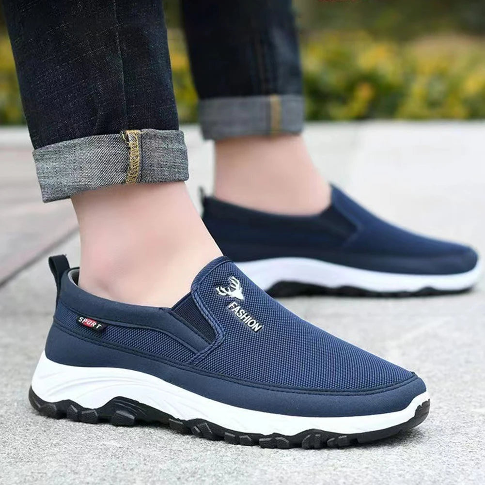 Men Penny Boat Shoes Sports Shoes Breathable Orthopedic Travel Plimsolls Flat Slip On for Outdoor Activity Hiking Walking