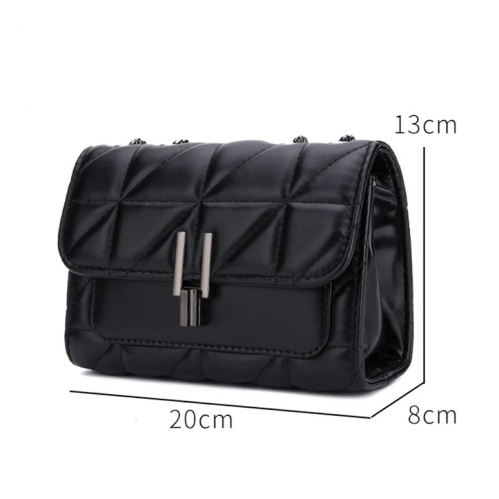 Quilted Crossbody Purse for Women Trendy Ladies Shoulder Bag with Chain Designer Purses