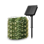 100m Solar Powered Green Wire Mini LED Christmas Waterproof Holiday Lighting Garland String Fairy Lights Halloween Decoration