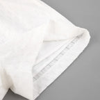 Women Jacquard Puff Sleeves Two Piece Sets for Summer Fashion Loose Shorts and Long Sleeved Shirt Outfits