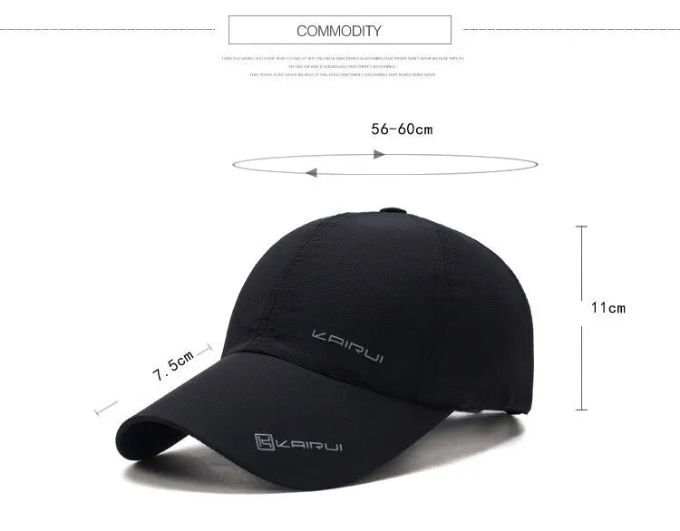 New Men Hat Four Seasons Quick-Dry Baseball Cap Women Outdoor Sports Sun Hat Print Letter Cap