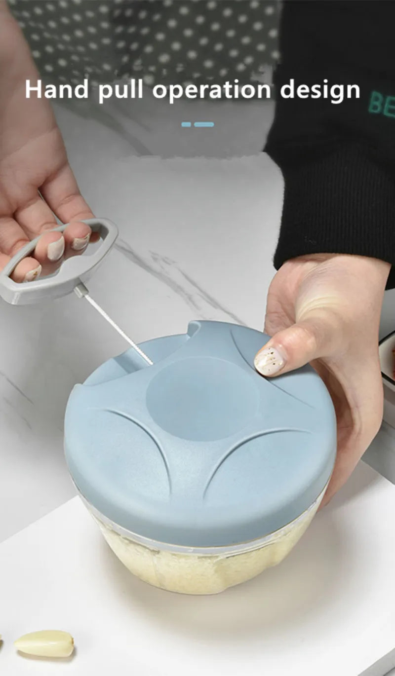 500/900ML Manual Meat Mincer Garlic Chopper Hand Pull Press Crusher Vegetable Grinder Chili Onion Cutter Kitchen Cooking Tools