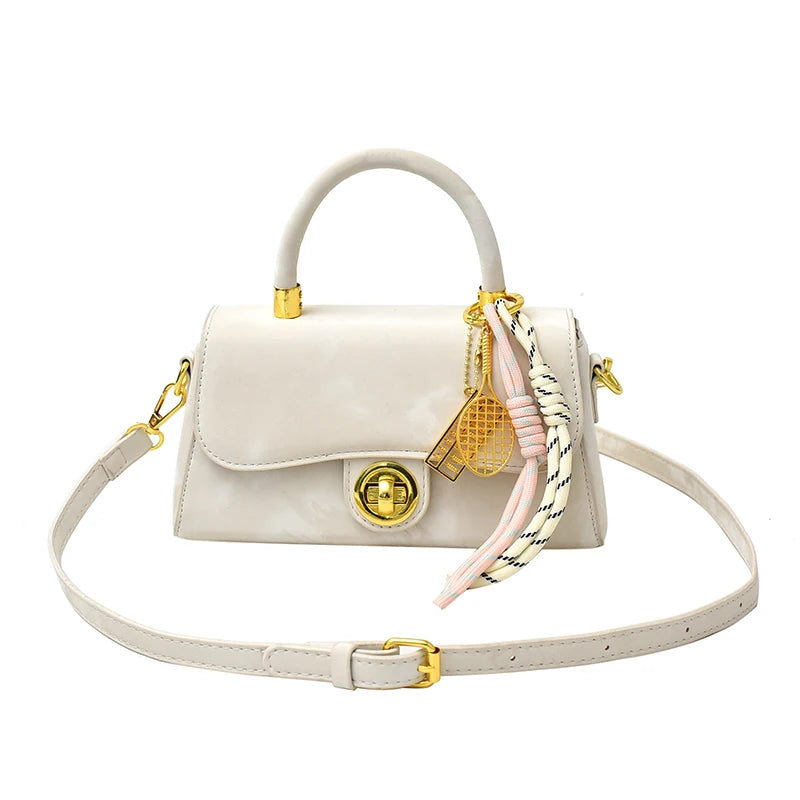 Classic Women's Leather Handbag, Crossbody Shoulder Tote Bag, Elegant Ladies Designer Purse