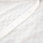 Women Jacquard Puff Sleeves Two Piece Sets for Summer Fashion Loose Shorts and Long Sleeved Shirt Outfits