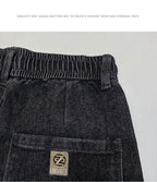 Harajuku Fashion Men's Printed Cargo Vintage Harem Pants Elastic Waistband Baggy Jeans for Casual Spring and Autumn Denim Pants