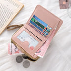 Cute Cat Coin Purse Women Fashion Short Wallet PU Leather Large Capacity Wallet Lightweight ID Card Holder Travel Cash Coin Bag
