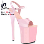 New Black Matte Stripper Shoes Woman Summer 2024 Designer Modern Sandals ultra-high heels 20cm Sexy Nightclubs Pole Dance Shoes