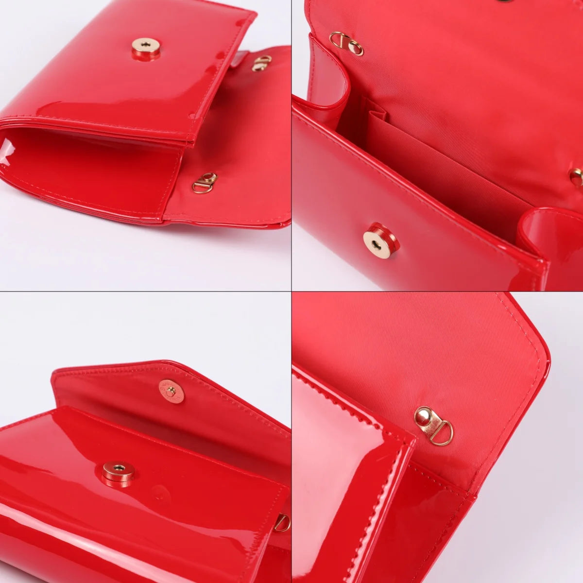 Lady PU Evening bag Patent leather Hand bag flash contracted bag in Europe and the party bag Purse