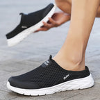 Men Half Slippers Summer Shoes Mens Sandals Breathable Mesh Outdoor Casual Walking Man Shoe Large Flat Lightweight Male Slippers