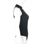 Harajuku Solid Jumpsuit Women Sleeveless Bodycon Sexy Black Body Tops Fashion Streetwear Vintage Y2k Gothic Bodysuits Clothing