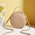 Chic Circle Crossbody Purse for Women - V-Quilted  Detachable Strap  Interior Pockets for Daily Use