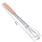 Kitchen Tools Multifunction Stainless Steel Egg Beater Wooden Handle Portable Hand Egg Beater Useful Manual Egg Beater Cooking