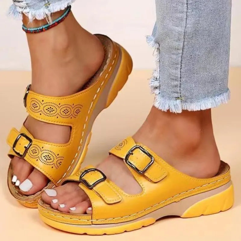 Women Shoes Sandals Summer Platform Women's Shoes Slip On Sandals For Women Wedge Walking Shoes Casual Female Slipper Footwear