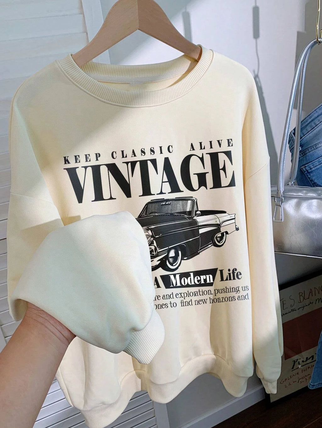 Keep Classic Alive And Car Printing Hoodies Women Autumn Casual Soft Hoodie Fashion Oversize Hoody Versatile Warm Fleece Hooded