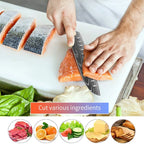 Kitchen Knife Set 15-Piece With Wooden Block,Laser Damascus Pattern Steel Professional Chef's Knife,With Scissor Sharpening Rod