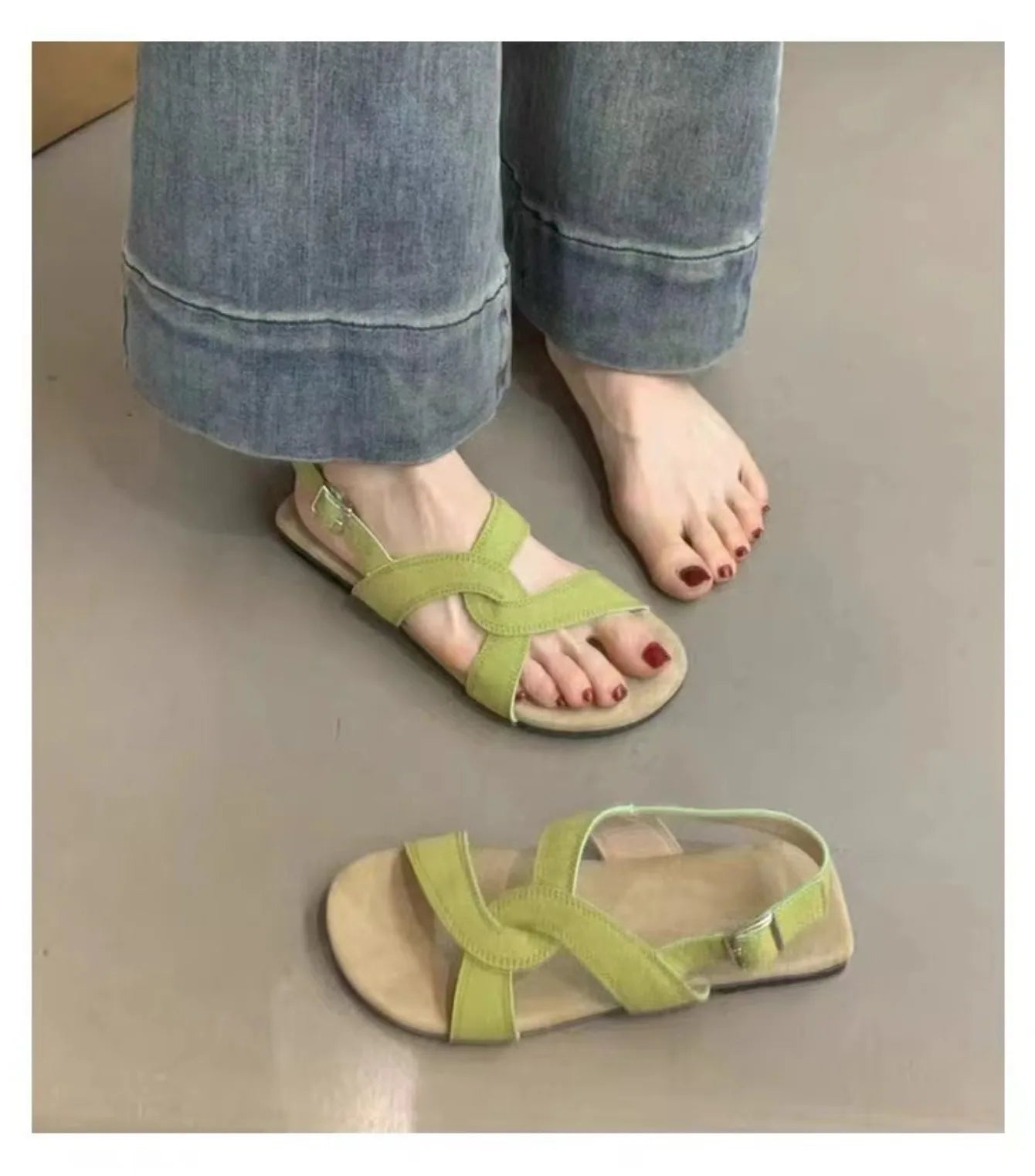 2025 New Summer Barefoot Leather Flat Sandals for Women Men Shoe with New MInimalist Soft Sole Light Weight Sandalias De Mujer