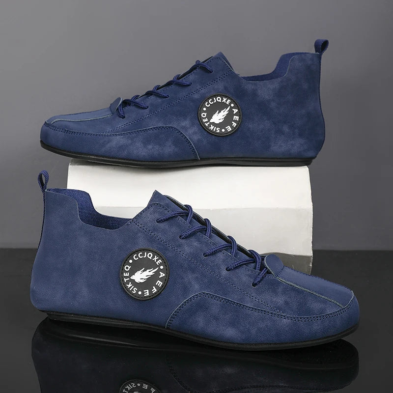 MAEDEF Men's Loafers Lightweight Driving Casual Thin Bottom Flats Shoes Soft Sole Comfortable Non Slip Lace-up Walking Shoes Men