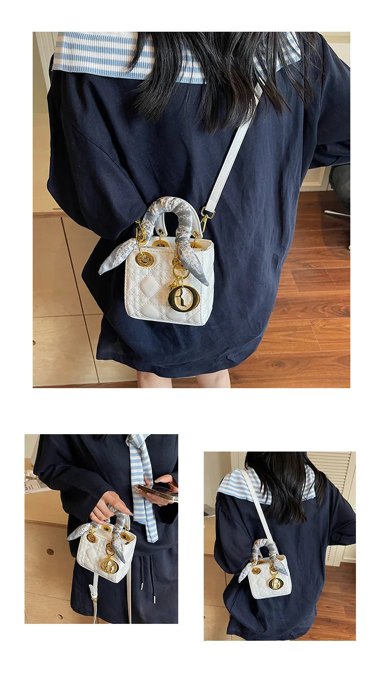 2025 Quilted Lady Dior Style Purse, Luxury Mini Chain Crossbody Shoulder Handbag